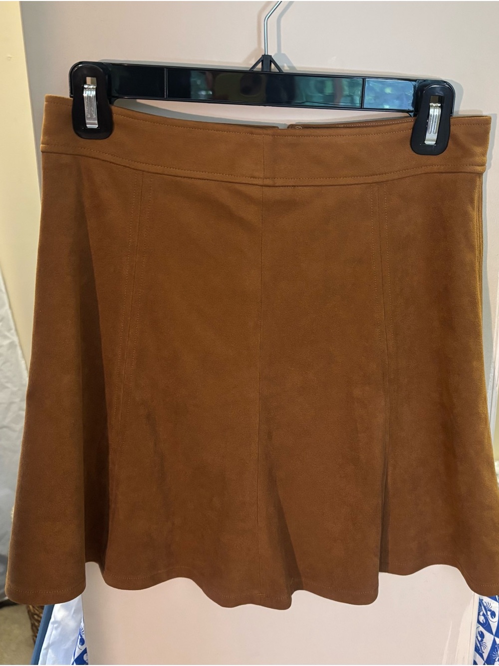 LOFT Camel Brown Faux Suede A-Line Skirt Size 0